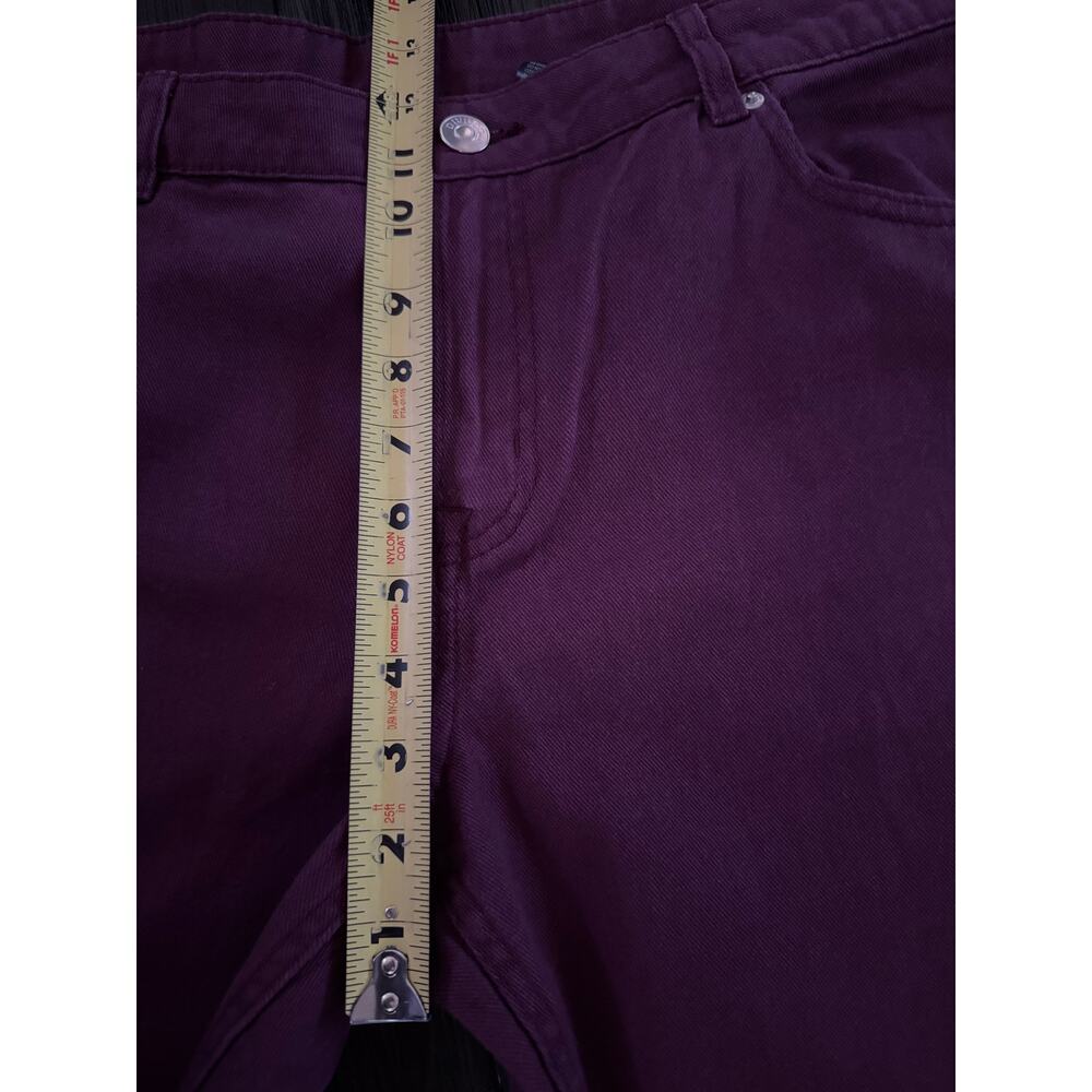 NEW Divided Womens Wide Leg Low Waist Maroon Denim The Easy Soul Pants Size‎ 12 - Picture 5 of 13